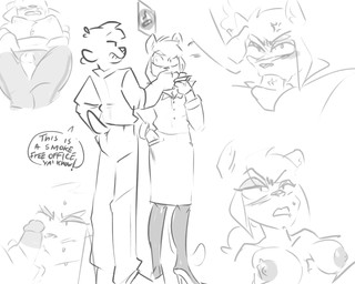 anthro blush bodily_fluids breasts cigarette circumcised circumcision_scar clothed clothing cum duo erection extortion fellatio female female_penetrated fur genital_fluids genital_scar genitals hair humanoid_genitalia humanoid_penis male male/female male_penetrating male_penetrating_female nipples open_mouth oral oral_penetration penetration penile penis public questionable_consent scar sex simple_background smoking text thigh_sex spinater dier_von_dan helia_peppercats domestic_cat felid feline felis mammal 2018 5:4 digital_media_(artwork) english_text monochrome
