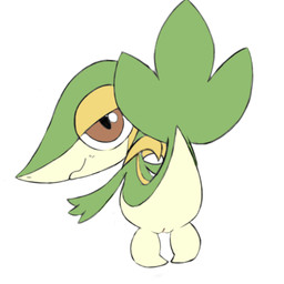 female feral genitals looking_at_viewer simple_background smile solo standing vulva white_background chillsol nintendo pokemon generation_5_pokemon pokemon_(species) snivy 1:1 hi_res