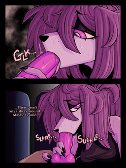 animal_genitalia animal_penis anthro bodily_fluids canine_genitalia canine_penis clothed clothing dialogue drooling duo fellatio female fur genitals hair homeless knot male male/female open_mouth oral oral_penetration penetration penile penis saliva sex simple_background text tongue tongue_out ponporio homeless_dog the_suit_(ponporio) canid canine canis domestic_dog mammal 3:4 absurd_res comic digital_media_(artwork) english_text hi_res