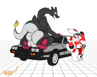 anthro anus backsack balls big_butt butt checkered checkered_floor claws clothing duo eyewear flower_shirt fur g-string genitals glasses male male/male presenting presenting_hindquarters puffy_anus red_body red_fur smile smiling_at_viewer sunglasses tail thick_thighs underwear vehicle white_body white_fur wide_hips wings lewdnote_studio delorean nintendo pokemon charizard generation_1_pokemon generation_3_pokemon lizard pokemon_(species) reptile scalie zangoose hi_res unfinished