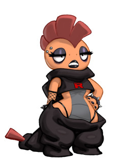 3_fingers alternate_color alternative_fashion anthro anthrofied armwear barbell_piercing bent_arm biped black_bottomwear black_clothing black_eyes black_fingernails black_lipstick black_nails black_pants black_topwear bottomwear bracelet breasts clothed clothed_anthro clothed_female clothing colored_nails crop_top_hoodie earless eyelashes eyeshadow facial_piercing featureless_breasts female female_anthro fingernails fingers fishnet_armwear fishnet_clothing grey_body grey_eyeshadow half-closed_eyes hand_on_hip jewelry lipstick makeup medium_breasts midriff multicolored_body nails narrowed_eyes non-mammal_breasts open_mouth orange_body pants piercing pokemorph pseudo_hair punk scales simple_background solo spiked_bracelet spikes standing tail teeth thong_straps three-quarter_view topwear two_tone_body under_boob ventral_scales white_background white_sclera wide_hips kujalla nintendo pokemon team_rocket generation_5_pokemon pokemon_(species) scrafty 2025 digital_media_(artwork) full-length_portrait hi_res portrait shaded soft_shading