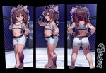 anthro biped brown_hair female hair midriff navel solo tail young young_anthro young_female sicmop andrea_(pantheris) domestic_pig mammal suid suine sus_(pig) alpha_channel hi_res