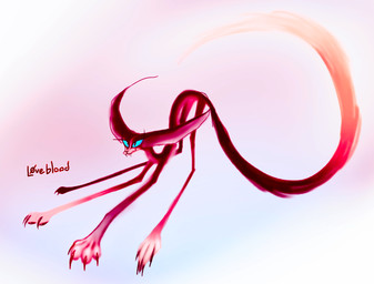 big_ears blue_eyes claws eyelashes fangs female feral fur long_ears long_fangs long_legs long_tail paws red_body red_fur simple_background smile smirk solo tail teeth text white_background l0veblood loveblood domestic_cat felid feline felis mammal concept_art digital_media_(artwork) hi_res krita_(artwork) official_art