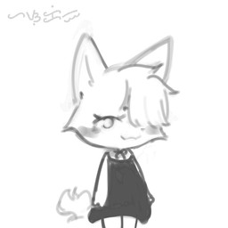 3_fingers :3 anthro bangs black_clothing black_dress black_nose black_topwear choker circle_eyebrows clothing dancing dress eyebrows eyes_closed female fingers fluffy fluffy_tail hair happy jewelry kemono looking_at_viewer mouth_closed necklace one_eye_obstructed open_mouth ribbons short_hair short_tail solo standing tail text topwear white_body white_ears white_hair white_tail hasukii hazuki_mikami_(hasukii) canid canine mammal 1:1 animated baybayin_text hi_res translated