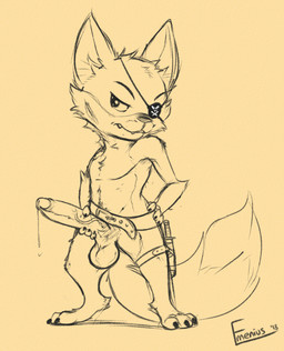 anthro balls belt big_penis bodily_fluids dagger erection eye_patch eyewear fur genital_fluids genitals half-closed_eyes hand_on_penis male melee_weapon mostly_nude narrowed_eyes penis pirate precum short simple_background small_but_hung solo standing vein veiny_penis weapon emenius canid canine canis mammal wolf digital_drawing_(artwork) digital_media_(artwork) hi_res monochrome