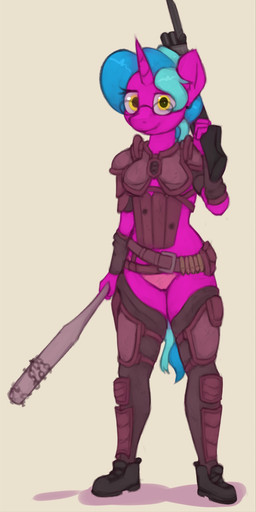 alternate_universe anthro anthrofied armor baseball_bat bat_(object) belt biped blue_hair bracers clothed clothing eyelashes female footwear greaves gun hair holding_gun holding_object holding_ranged_weapon holding_weapon horn looking_at_viewer melee_weapon panties pink_body pink_skin ranged_weapon rifle shoes simple_background skimpy smile solo standing unconvincing_armor underwear weapon white_background yellow_eyes marsminer fallout fallout_equestria friendship_is_magic hasbro microsoft my_little_pony mythology fan_character phantasma raider_(fallout) equid equine mammal mythological_creature mythological_equine unicorn 2018 hi_res