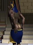 3d_(artwork) abs anthro anubian_jackal anubis biceps biped bottomwear bottomwear_down brown_body butt canid canine canis clothed clothing deity digital_media_(artwork) egyptian egyptian_clothing egyptian_headdress egyptian_mythology fur headdress headgear headwear jackal looking_at_viewer looking_back male mammal michael4 middle_eastern_mythology muscular muscular_anthro muscular_male mythology nemes_(clothing) nipples nude pants pants_down partially_clothed pecs portrait pose presenting presenting_hindquarters rear_view skirt solo source_request standing tailless three-quarter_portrait topless undressing wooky yellow_eyes