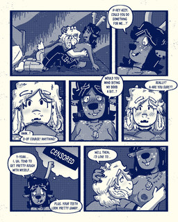 anthro areola bed bite biting_lip blush blush_lines breast_play breasts clothed clothing dialogue duo ear_piercing ear_ring eyelashes female freckled_face freckled_shoulders freckles furniture jewelry kiss_on_breast kiss_on_nipple kissing long_eyelashes male male/female motion_lines necklace nipple_fetish nipple_play nipple_suck on_bed piercing ring_piercing speech_bubble sucking text topless sexylinguini deltarune undertale undertale_(series) asriel_dreemurr dess_holiday bovid caprine deer goat mammal new_world_deer reindeer 4:5 comic english_text halftone hi_res monochrome