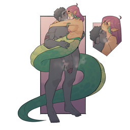 after_kiss apode aroused big_penis bodily_fluids breasts bridal_carry carrying_another carrying_partner dripping drooling fantasy feeling female genital_fluids genitals hug hugging_another kissing legless licking licking_another male male/female nipples nude passionate penis precum precum_drip romantic romantic_couple saliva serpentine split_form steam tongue potaroe european_mythology mythology olive_(potaroe) draconcopode lamia orc reptile scalie snake 1:1 absurd_res hi_res