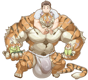 abs anthro arm_scar armpit_hair army army_outfit army_uniform asian_clothing balls barazoku big_balls big_bulge big_muscles big_pecs big_penis body_hair boots bottomwear bulge carrying_another carrying_partner chest_hair clothed clothing dog_tags east_asian_clothing eye_scar facial_scar family footwear fundoshi fundoshi_only fur gay_dads genitals group hairy heart_symbol holding_partner huge_balls huge_bulge huge_muscles huge_pecs huge_penis human_on_anthro interspecies jacket japanese_clothing larger_anthro larger_male male male/male military military_clothing military_pants military_uniform multicolored_body multicolored_fur muscular muscular_anthro muscular_male nipples pants pattern_bottomwear pattern_clothing pattern_pants pecs penis piggyback pubes romantic romantic_couple scar shirt shoes size_difference smaller_anthro smaller_human smaller_male soldier striped_body striped_fur stripes tail topless topless_male topwear trio underwear underwear_only uniform warrior white_body white_fur yellow_body yellow_fur chan_kiti_chan felid human mammal pantherine tiger father_(lore) father_and_child_(lore) father_and_son_(lore) parent_(lore) parent_and_child_(lore) parent_and_son_(lore) son_(lore)