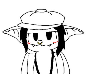 anthro big_ears blush blush_lines clothing facial_piercing fangs female hat headgear headwear long_ears looking_at_viewer nose_piercing nose_ring piercing ring_piercing septum_piercing septum_ring simple_background solo straps teeth wings unknown_artist boy_kisser_(meme) deadlock_(game) valve valve_corporation ivy_(deadlock) gargoyle aliasing digital_media_(artwork) low_res meme