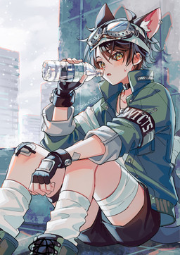 5_fingers biped bottle clothed clothing container ear_piercing ear_ring fingers hair human_and_animal_ears inner_ear_fluff male multi_ear piercing ring_piercing solo tail tuft young young_humanoid young_male zaku6584 animal_humanoid cat_humanoid felid felid_humanoid feline feline_humanoid humanoid mammal mammal_humanoid tailed_humanoid absurd_res hi_res