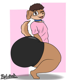 ;p anthro aroused ass_bigger_than_head big_butt big_ears blush blush_lines brown_body brown_eyes brown_fur brown_hair bubble_butt butt collar ear_piercing ear_ring eyebrows eyelashes eyeshadow fangs femboy fur furry_ears hair huge_butt makeup male multicolored_body multicolored_fur piercing ring_piercing simple_background smile solo tail teeth text thick_thighs two_tone_body two_tone_fur voluptuous_femboy raylopez ray_(raylopez) canid canine canis domestic_dog humanoid mammal 2025 absurd_res artist_name digital_drawing_(artwork) digital_media_(artwork) hi_res tagme