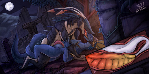 anal anal_penetration anthro anthro_on_anthro anthro_penetrated anthro_penetrating anthro_penetrating_anthro blue_body blue_scales bodily_fluids cum cum_in_ass cum_inside detailed_background duo entwined_tails erection eyeless eyes_closed french_kissing full_moon genital_fluids internal internal_anal kissing light long_neck male male/male male_penetrated male_penetrating male_penetrating_male moon moonlight penetration penile penile_penetration penis_in_ass ruins scales sex tail tail_coil thick_tail thatpotoo digital_extremes tencent warframe warhammer_(franchise) warhammer_fantasy alen'ko alien canid lizard mammal reptile scalie skink_(warhammer_fantasy) vulpaphyla hi_res