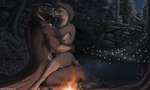 anthro aquila_fiacra breasts clothing duo female fire from_front_position hat headgear headwear kissing lotus_position male male/female night nude outside realistic river sex side_boob aquila_chrysaetos lizanne accipitrid accipitriform avian bird eagle golden_eagle lyrebird oscine passerine superb_lyrebird true_eagle 5:3 dark_theme