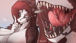 anthro big_breasts blep blue_background bodily_fluids breasts brown_body brown_fur detailed_mouth duo extreme_size_difference eyes_closed featureless_breasts female fur green_eyes inside_mouth looking_at_viewer lying male male/female micro mouth_shot one_eye_closed open_mouth pink_background relaxing saliva saliva_string shush simple_background size_difference sleeping sound_effects tongue tongue_out vowelless vowelless_sound_effect white_body wink winking_at_viewer zzz allsonwa mythology domestic_cat dragon felid feline felis mammal mythological_creature mythological_scalie scalie hi_res