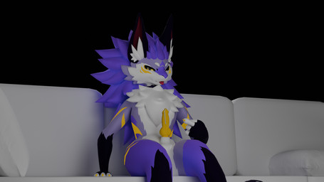 animal_genitalia animal_penis anthro balls black_background blep bodily_fluids canine_genitalia canine_penis colored_nails cum cum_drip cum_on_penis dripping fluffy furniture genital_fluids genitals gesture hair hand_gesture knot knotted_penis male nails narrowed_eyes nude penis pillow pointing pointing_at_penis pointing_at_self purple_hair sheath simple_background sitting sofa solo squint squinted_eyes tongue tongue_out yellow_nails yellow_penis daps novabeast 16:9 3d_(artwork) blender_(artwork) digital_media_(artwork) hi_res widescreen