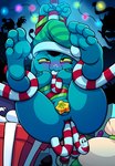 alien anal anal_only anal_penetration arms_tied blush bound brawl_stars breasts buttplug candy candy_cane candy_cane_in_ass candy_cane_in_mouth christmas covered_pussy dessert eve_(brawl_stars) female food gift green_sclera holidays nipples penetration plug_(sex_toy) roxley-d sex_toy supercell_(company)