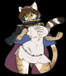 anthro big_breasts breasts cleavage clothed clothing female fur hair simple_background solo torn_clothing transparent_background dorian-bc code_vein helia_peppercats domestic_cat felid feline felis mammal 2019 alpha_channel digital_media_(artwork)