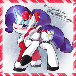 anal_fluids animal_genitalia animal_vulva anus bedroom_eyes blush bodily_fluids butt buttplug clothed clothing equine_anus equine_genitalia equine_vulva eyelashes eyeshadow female feral genital_fluids genitals hair half-closed_eyes holidays hooves horn legwear long_hair looking_at_viewer looking_back makeup narrowed_eyes open_mouth plug_(sex_toy) purple_hair purple_tail quadruped raised_leg ribbons seductive sex_toy solo squish stockings tail text thigh_highs thigh_squish tongue unicorn_horn vaginal_fluids vulva keycg christmas friendship_is_magic hasbro my_little_pony mythology rarity_(mlp) equid equine mammal mythological_creature mythological_equine unicorn 1:1 english_text hi_res