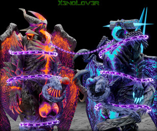 balls bdsm big_balls big_penis blue_body blue_glow chain chain_bondage chained_together claws duo erection finger_claws front_view genitals glowing glowing_balls glowing_body glowing_genitalia glowing_penis glowing_tongue glowing_wings horn long_tongue magic_chain male penis purple_glow red_body red_glow sin_devil_trigger standing tail tentacle_masturbation tentacles tongue tongue_out wings thekidxeno capcom devil_may_cry devil_may_cry_5 dante_(dmc) vergil_(devil_may_cry) demon humanoid scalie 2026 3d_(artwork) 6:5 absurd_res blender_(artwork) digital_media_(artwork) hi_res huge_filesize brother_(lore) brothers_(lore) sibling_(lore)