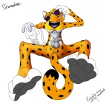 4_toes anthro anus balls biped cheetah cheetos chester_cheetah clothing dracovar_valeford erection eyewear feet felid feline foot_focus footwear frito-lay genitals grin hindpaw humanoid_genitalia humanoid_penis looking_at_viewer male mammal mascot pawpads paws penis pose shoes smile solo spots spread_legs spreading sunglasses teeth toes unfinished white_balls