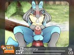 4:3 absurd_res anal anal_masturbation anal_penetration animal_dildo animal_genitalia animal_penis animal_sex_toy anthro aroused balls biobrony biped blue_body blue_fur blush camera camera_view canid canine canine_genitalia canine_penis dildo dildo_in_ass dildo_insertion dildo_sitting equine_dildo erection forest front_view fur generation_4_pokemon genitals grass hi_res log logo looking_at_viewer lucario male mammal masturbation nature nintendo nude object_in_ass open_mouth outside penetration penis penis_towards_viewer photo picture_frame plant pokemon pokemon_(species) pokemon_snap sex_toy sex_toy_in_ass sex_toy_insertion sitting solo spikes tan_body tan_fur text tree wood