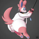 animal_genitalia animal_penis anus bdsm bondage bound canine_genitalia canine_penis collar feral genitals grey_background male penis restraints rope rope_bondage simple_background solo i69himdaily nintendo pokemon canid canine eeveelution generation_6_pokemon mammal pokemon_(species) sylveon 1:1 2d_animation animated hi_res high_framerate long_playtime motion_tweening no_sound webm