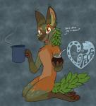 electric_kettle kettle looking_at_viewer male plant solo text yerba_mate felisrandomis eneko_(character) canid canine elemental_creature flora_fauna mammal maned_wolf english_text hi_res