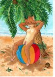 anthro ball balls beach beach_ball genitals inflatable looking_at_viewer male nude pen&ink penis sitting sitting_on_ball solo scoundrel_scaramouche mammal mouse murid murine rodent hi_res traditional_media_(artwork)