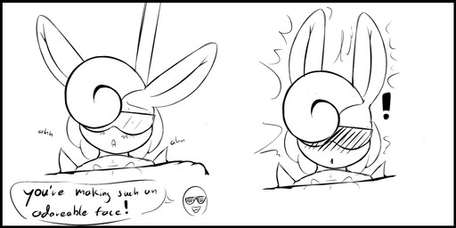 anthro areola black_border blush blush_lines border duo ears_up exclamation_point eyewear female glasses male moan nipples shocked speech_bubble staff talking_to_another talking_to_partner conditional_dnp quin-nsfw anon tammy_(averyshadydolphin) human lagomorph mammal 2018 2:1 digital_drawing_(artwork) digital_media_(artwork) monochrome