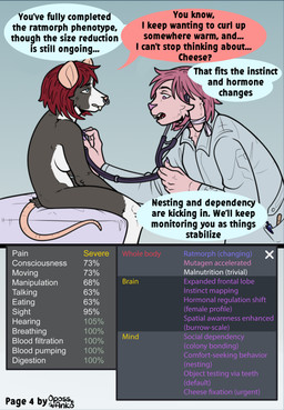 anthro arm_hair belly_hair body_hair bottomwear breast_growth breasts butt butt_hair chest_hair claw_growth claws clothed clothing coat comparing dialogue dizzy dock_(anatomy) doctor duo electronics eyewear facial_hair facial_piercing female forced forced_transformation fur fur_growth game_console gameplay_mechanics gender_transformation genitals glasses grease group growth gui hair hairy hairy_legs hairy_vulva health_bar human_to_anthro humanoid_genitalia injection lab_coat laboratory laboratory_equipment male medical medical_instrument mid_transformation mind_break mtf_transformation mutagen nipples nose_piercing nude pain pants penis piercing pubes rat_tail scientific_experiment scientific_instrument size_difference size_transformation slow_transformation species_transformation speech_bubble surgical_suture tail text topwear transformation transformation_sequence underwear kiri-anko rimworld human lagomorph leporid mammal murid murine rabbit rat rodent absurd_res comic english_text hi_res sequence