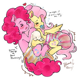 big_diaper blue_eyes clothed clothing cuddling cutie_mark dialogue diaper duo feces female female/female feral holding_object holding_plushie huge_diaper mane object_in_mouth pacifier pacifier_in_mouth pink_body pink_mane pink_tail plushie pooping quadruped soiled_diaper soiling soiling_diaper sound_effects tail text unclean_diaper used_diaper using_diaper wearing_diaper wings yellow_body omufujofish friendship_is_magic hasbro my_little_pony mythology fluttershy_(mlp) pinkie_pie_(mlp) earth_pony equid equine horse mammal mythological_creature mythological_equine pegasus pony 1:1 digital_drawing_(artwork) digital_media_(artwork) english_text hi_res