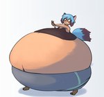 3_toes anthro belly belly_expansion big_belly big_butt black_clothing black_hair black_tail black_topwear blue_hair blue_tail bottomwear brown_body brown_fur butt butt_expansion clothing digitigrade expansion feet female fur hair huge_belly huge_butt hyper hyper_belly hyper_butt hyper_pear looking_down_at_self monobutt monobutt_expansion multicolored_body multicolored_eyes multicolored_fur multicolored_hair navel shorts simple_background smile solo standing tail tan_body tan_fur toes topwear two_tone_body two_tone_eyes two_tone_fur two_tone_hair two_tone_tail white_background meowmix brand_new_animal studio_trigger michiru_kagemori canid canine mammal raccoon_dog tanuki 2024 hi_res