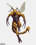 anthro fantasy flying fur insect_wings male muscular pincers scorpion_tail solo wings yellow_body yellow_fur buckovskiart weretober arachnid arthropod bee hybrid hymenopteran insect scorpion 4:5 absurd_res full-length_portrait hi_res portrait