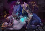 anthro armor bodily_fluids breast_grab breasts breath cum cum_inflation cum_inside duo feathers female fur genital_fluids genitals glowing glowing_cum glowing_genitalia glowing_penis glowing_tongue hand_on_breast inflation knot knotted_penis looking_pleasured male male/female nipples orgasm penetration penis scales sex tongue unusual_bodily_fluids unusual_cum unusual_genital_fluids vaginal vaginal_fluids vaginal_penetration womb_tattoo yelloastra capcom monster_hunter mythology umbralant vayhl'ayne_(vahlyance) dragon flying_wyvern hybrid mythological_creature mythological_scalie nargacuga scalie absurd_res hi_res