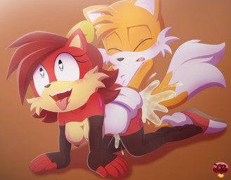 all_fours ambiguous_penetration anthro anthro_on_anthro anthro_penetrated anthro_penetrating anthro_penetrating_anthro areola blush bodily_fluids breasts clothing cum cum_inside cum_overflow cumshot doggystyle duo ejaculation eyes_closed feet female female_penetrated fingers footwear from_behind_position fur genital_fluids gloves hair handwear heart_pupils looking_pleasured male male/female male_penetrating male_penetrating_female nipples nude open_mouth orgasm orgasm_face penetration penile sex shoes simple_background smile tail teeth toes tongue tongue_out ladycherrybomba archie_comics sega sonic_the_hedgehog_(archie) sonic_the_hedgehog_(comics) sonic_the_hedgehog_(series) fiona_fox miles_prower canid canine fox mammal digital_media_(artwork) hi_res