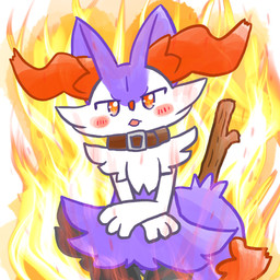 ambiguous_anthro ambiguous_gender anthro biped blush blush_stickers collar collar_only crossed_arms dipstick_tail fire fire_background front_view furrowed_eyebrows holidays looking_at_viewer markings nude object_in_tail open_mouth simple_background solo sparkles sparkling_eyes standing stick stick_in_tail tail tail_markings annyui0611 april_fools'_day nintendo pokemon braixen canid generation_6_pokemon mammal pokemon_(species) shiny_pokemon 1:1 2024 digital_drawing_(artwork) digital_media_(artwork) hi_res japanese_description portrait three-quarter_portrait translated_description