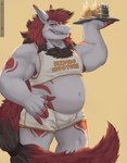 anthro belly hair long_hair male slightly_chubby solo waiter chamuskinha himbo_hooters nintendo pokemon generation_5_pokemon pokemon_(species) zoroark himbo absurd_res hi_res