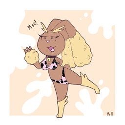 animal_print animal_print_bikini anthro bell bell_collar big_breasts bikini breasts brown_body brown_fur clothed clothing collar cow_print cow_print_bikini female fur pattern_bikini pattern_clothing pattern_swimwear solo swimwear two-piece_swimsuit mr_harinezumi nintendo pokemon generation_4_pokemon lagomorph lopunny mammal pokemon_(species) 1:1 hi_res