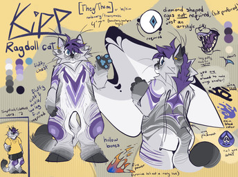 black_body black_bottomwear black_clothing black_ears black_fur black_shorts black_tail black_wings blue_claws blue_pawpads bottomwear character_palette claws clothing ear_piercing ear_ring fangs fur fur_markings grey_body grey_ears grey_fur grey_tail grey_wings hair huge_wings looking_at_viewer looking_back looking_back_at_viewer markings multicolored_body multicolored_fur open_mouth overweight pawpads paws piercing pronouns purple_body purple_fur purple_hair purple_tongue ring_piercing shirt shorts solo tail tail_markings teeth text tongue topwear two_tone_body two_tone_fur two_tone_tail two_tone_wings white_body white_bottomwear white_clothing white_fur white_shorts white_wings wings yellow_clothing yellow_shirt yellow_topwear tr1clip kipp_(tr1clip) domestic_cat felid feline felis mammal ragdoll_cat 2024 character_name english_text hi_res model_sheet nonbinary_(lore) trans_(lore) trans_man_(lore)