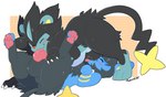 2021 69_position ball_lick balls black_body black_fur blue_penis blush blush_lines bodily_fluids claws duo eyes_closed fellatio feral feral_on_feral feral_penetrated feral_penetrating feral_penetrating_feral fur generation_4_pokemon genitals hi_res knot levin_(levinluxio) licking luxio luxora luxray lying male male/male nintendo on_back oral oral_penetration pawpads penetration penile penile_spines penis pixelyteskunk pokemon pokemon_(species) red_nose red_penis saliva saliva_on_penis sex simple_background sucking tail tongue tongue_out