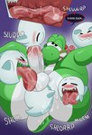 ambiguous_gender anal anthro ball_lick balls big_butt big_penis big_tongue blush bodily_fluids butt erection fellatio genitals group group_sex humanoid_genitalia licking long_tongue looking_pleasured male male/ambiguous male/male male_penetrating nude open_mouth oral oral_penetration oral_sandwich orgy penetration penile penis penis_lick profanity rimming saliva saliva_on_balls saliva_on_penis saliva_on_tongue sex simple_background slurping smile teeth text tongue tongue_out tongue_out_fellatio tonguejob juniperbean mario_bros nintendo yoshi_(character) boo_(mario) dinosaur ghost prehistoric_species reptile scalie spirit yoshi digital_media_(artwork) english_text hi_res