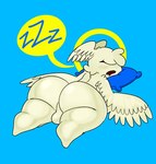 backsack balls big_butt blue_background blush bodily_fluids butt drooling eyes_closed feathered_wings feathers femboy genitals halo head_tuft head_wings huge_butt lying makeup male mascara not_furry nude on_front open_mouth pillow saliva simple_background sleeping solo sound_effects speech_bubble thick_thighs tuft unusual_wing_placement vowelless vowelless_sound_effect wide_hips winged_arms wings zzz nylonhellhole aubrey_(nylonhellhole) angel angel_humanoid cherub humanoid digital_media_(artwork) hi_res