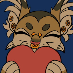 anthro big_ears facial_piercing female hug nose_piercing nose_ring piercing ring_piercing solo hotdogvendor earl_grey_(hotdogvendor) bobcat felid feline lynx mammal 1:1 2d_animation animated low_res
