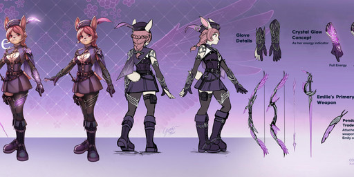 anthro black_clothing black_legwear black_thigh_highs boots bow_(weapon) breasts clothed clothed_anthro clothed_female clothing dress female footwear fur gloves hair handwear legwear magic magic_user melee_weapon pink_hair ranged_weapon rapier red_eyes shoes solo superhero sword text thigh_highs weapon white_body white_fur yumibaker emilie_clovis lagomorph leporid mammal rabbit english_text hi_res model_sheet