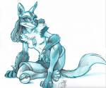 anthro breasts female looking_at_viewer pokeball solo tail aerosaur83 nintendo pokemon canid canine generation_4_pokemon lucario mammal pokemon_(species)