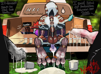 2_anuses after_sex animal_genitalia animal_penis anthro anus aphrodisiac balls big_balls bit_gag blindfold bodily_fluids bucket canine_genitalia captured container cum cum_collecting cum_in_ass cum_in_bucket cum_in_container cum_inside cum_on_feet cum_on_ground cum_on_penis cybernetics dialogue drugged drugged_sex equine_genitalia equine_penis excessive_cum excessive_genital_fluids exhibitionism feathers feet foot_focus forced gag genital_fluids genitals group halter harness_bit_gag harness_gag knot latex leaking_cum machine male male/male multi_anus penile penis penis_milking puffy_anus questionable_consent restraints saliva scientific_instrument solo spreader_bar substance_intoxication tail tail_wraps throbbing throbbing_penis toe_prints truck vehicle vein veiny_penis wraps nytristheraptor nytris avian bird cyborg dinosaur dromaeosaurid feathered_dinosaur feathered_scalie prehistoric_species reptile saurischian scalie theropod absurd_res hi_res