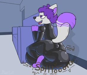 anthro diaper feces latex male pooping soiled_diaper soiling soiling_bottomwear soiling_diaper solo unclean_diaper used_diaper using_diaper ritzcat cooper_(ritzcat) hi_res