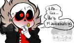 alternate_universe bone ellipsis male not_furry profanity skeleton solo text lizheru underfell undertale undertale_(series) sans_(underfell) animated_skeleton humanoid undead english_text